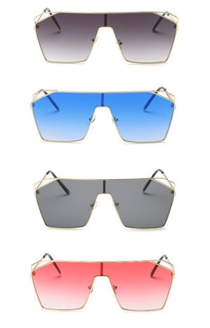Square Oversize Tinted Fashion Sunglasses