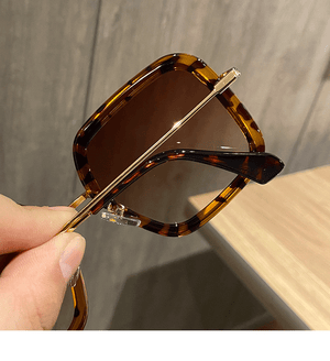 Retro Big Frame Square Brown Sunglasses For Women