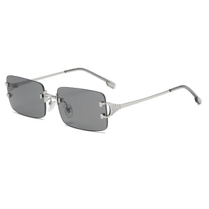 Retro Rimless Cut-Edge Sunglasses For Men And Women Fashionable Metal Square Sunglasses Cross-Border Sunglasses