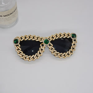 Large Frame Cat Eye Diamond Sunglasses Plastic Sunglasses For Women