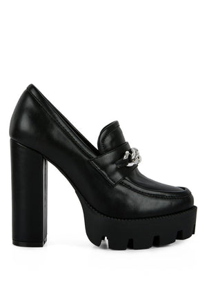 Y2K Chunky High Block Heeled Loafers