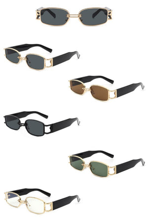 Rectangle Retro Slim Narrow Fashion Sunglasses