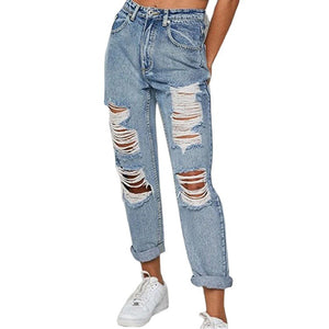 Women's Jeans Ripped Holes Show Thinness Jeans Women's Trousers Trousers