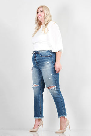 Plus Size High Rise Relaxed Skinny Jeans