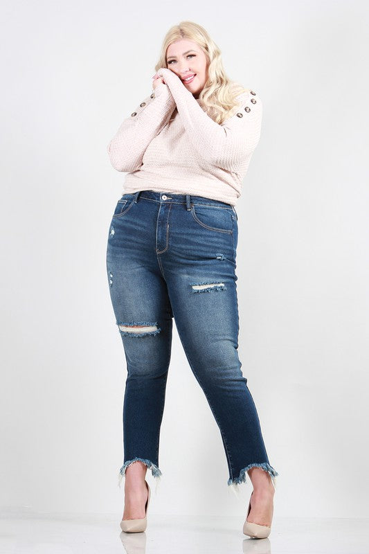 Plus Size High Rise Relaxed Straight Jeans