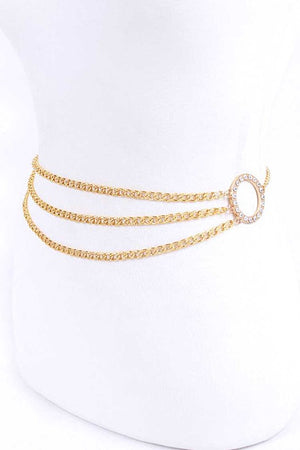 Crystal Ring Layered Chain Belt