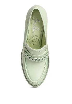 Corinne Chain Embellished Chunky Loafers