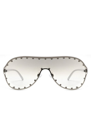 Oversize Rhinestone Fashion Aviator Sunglasses