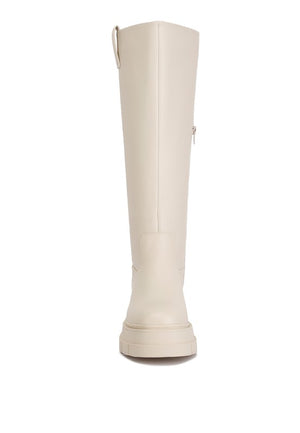 Blume Faux Leather  Platform Knee Length Boots