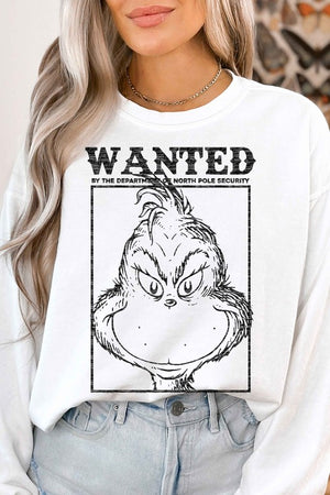 Wanted Christmas Graphic Sweatshirt