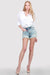 Distressed High Rise Short With Button Fly