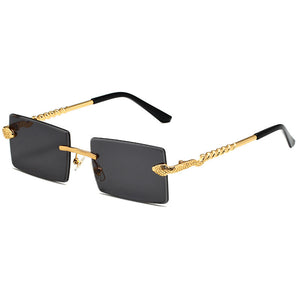 New Snake Shaped Metal Cut Edge Sunglasses For Women