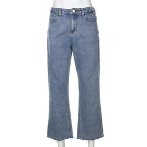 Women's high waist washed jeans