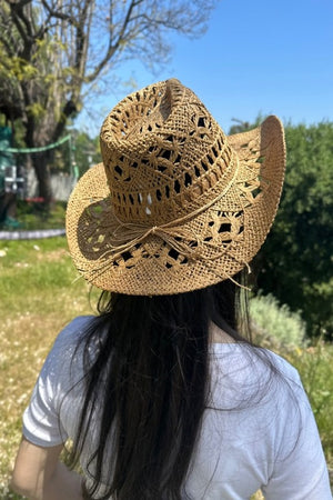 Wide Brim Gambler Sun Hat In Handwoven