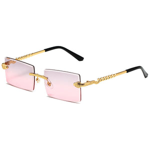 New Snake Shaped Metal Cut Edge Sunglasses For Women