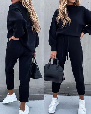 Off-white Loose Casual 2-piece Set