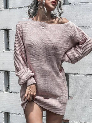 One word neck sweater strapless ladies knit sweater