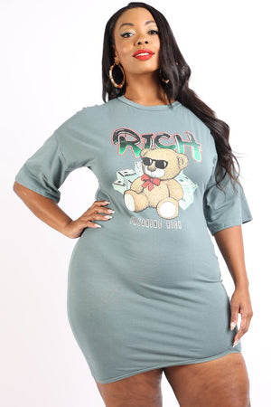 Rich bear printed t shirt dress