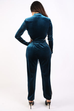 Velvet Bodysuit & Jogger Set